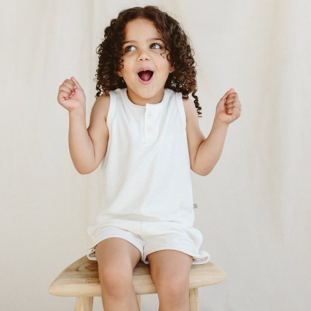 Goumi Kids Baby Toddler Shorts Size 3T Terry Cloud Ivory‎ Bamboo Organic Cotton - Picture 4 of 4